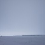 Cold barren snow covered land