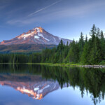 Mount Hood, Oregon reflected in Trillium Lake.