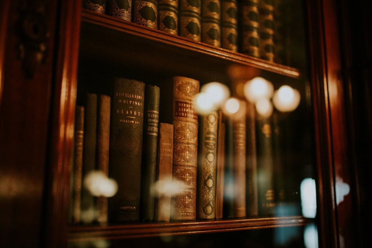 glass bookshelf