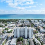 aerial view of miami condo building